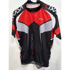 Lixada‎ Men's Cycle Jersey XL Black Zip Short Sleeve Back Pockets Active Bike